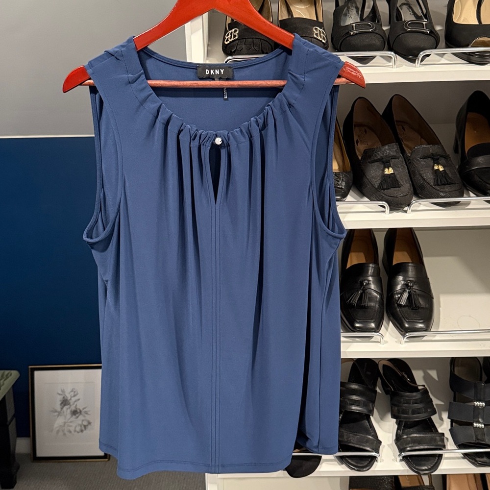 DKNY Sleeveless Top in Deep Blue